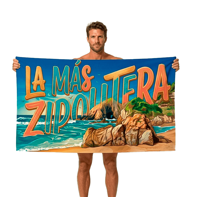 Toalla Microfibra Poliéster Playa La Más Zipolitera 1.5x1m 