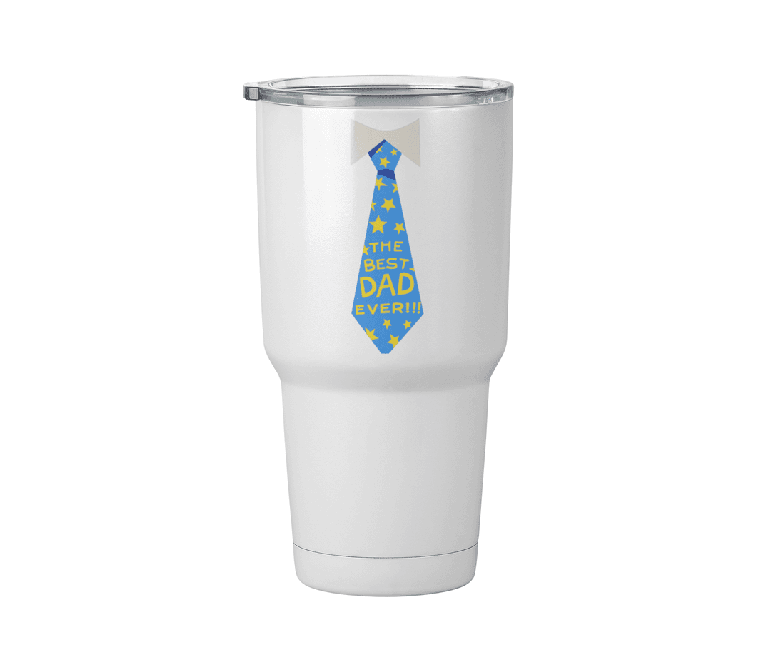 Termo Corbata I love you Dad | Día del padre | Blanco Acero | original | Viajero Metálico 30 oz