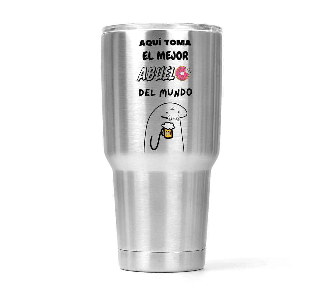 Termo Nuestro primer día del padre juntos | Día del padre | Blanco Acero | hija, niña | Viajero Metálico 30 oz
