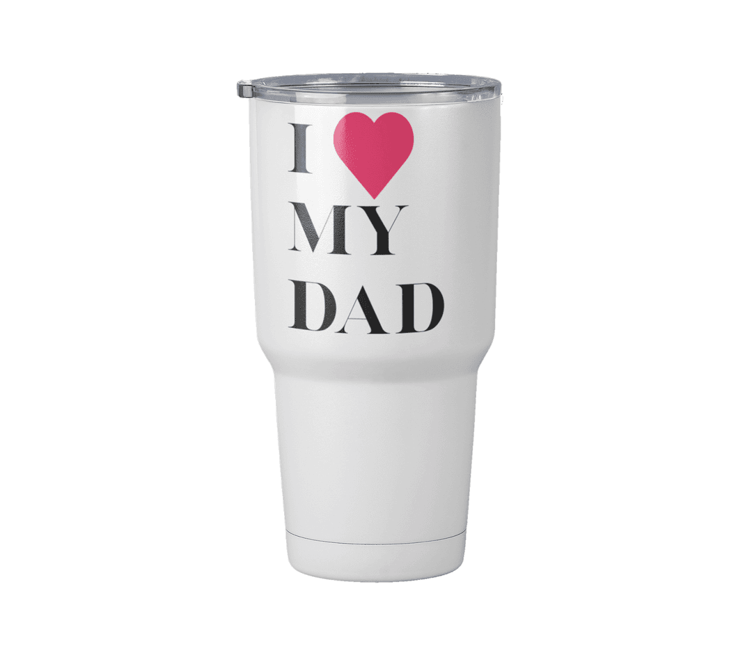 Termo I love my Dad | Día del padre | Blanco Acero | original | Viajero Metálico 30 oz